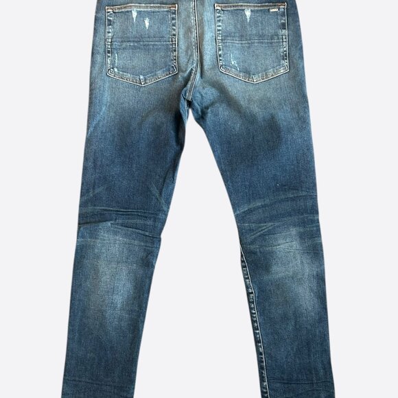 Amiri Deep Classic Slash Distressed Straight Jeans - Picture 2 of 5